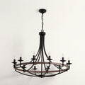 Front | studio front of the matte black ring, chain, and twelve candle lights