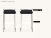 Detail | seat height and back height, both stools shown, sold as a pair