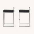 Side | true side profile of both stools showing the sled stretcher and footrest bar