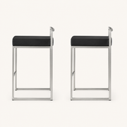Side | true side profile of both stools showing the sled stretcher and footrest bar