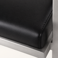 Closer | true black faux leather grain and the top-stitch edge