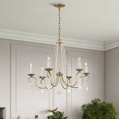 Candelabra Chandelier with 6 Lights in Antique Brass