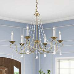 Candelabra Chandelier with 6 Lights in Antique Brass