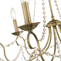 Candelabra Chandelier with 6 Lights in Antique Brass