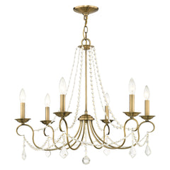 Candelabra Chandelier with 6 Lights in Antique Brass