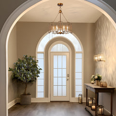 Candle-Style Chandelier, 6-Light, Distressed Iron in Gold Finish