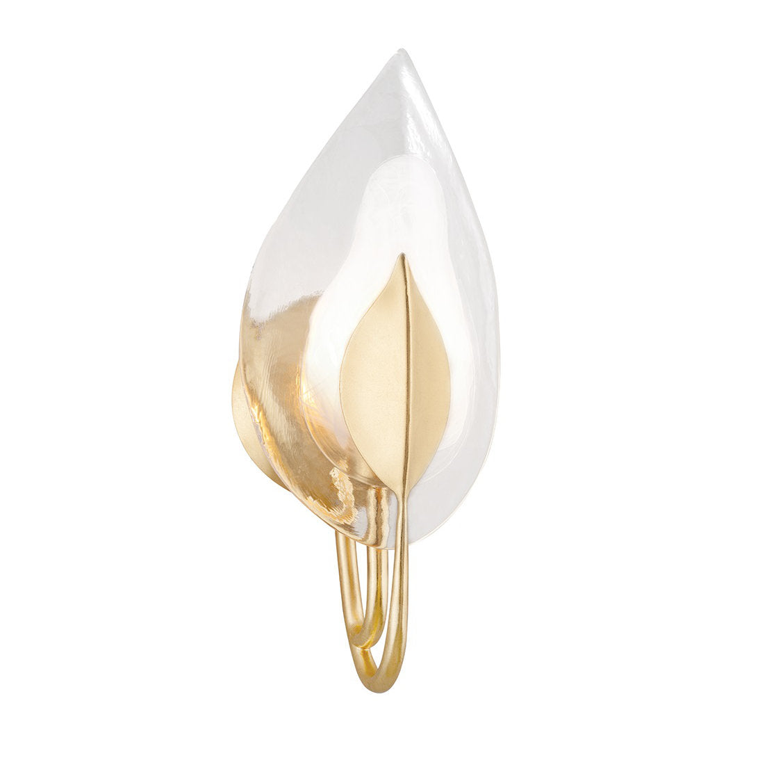 Candle Wall Light, Single Light in Gold Leaf Finish