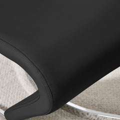 Cantilever Dining Chairs, Set of 2, Faux Leather, Metal Frame