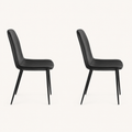 Profile | both chairs in true side view, backrest curve and leg taper in silhouette