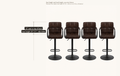 Detail | adjustable seat height range and back height, one stool shown, sold as a set of four