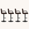 Side | true side profile of all four stools showing the arm curve and pedestal column