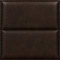 Closer | square-tufted black-brown faux leather and the topstitch grid