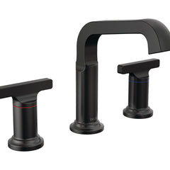 Tetra 3-Hole Widespread Bathroom Faucet, 2-Handle Bathroom Sink Faucet with Drain Assembly in Matte Black | product photo