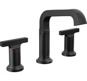 Tetra 3-Hole Widespread Bathroom Faucet, 2-Handle Bathroom Sink Faucet with Drain Assembly in Matte Black