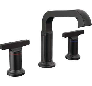 Tetra 3-Hole Widespread Bathroom Faucet, 2-Handle Bathroom Sink Faucet with Drain Assembly in Matte Black