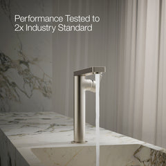 Kohler Composed Single Hole Bathroom Faucet with Drain Assembly in Vibrant Brushed Nickel | product photo