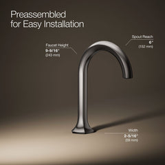 Kohler Occasion Widespread Bathroom Sink Faucet Spout with Cane Design in Vibrant Titanium | product photo