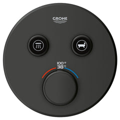 Grohtherm SmartControl Dual-Function Shower Thermostatic Valve Trim in Matte Black | product photo