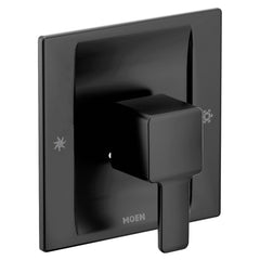 90 Degree Posi-Temp Faucet Trim with Lever Handle in Matte Black | product photo