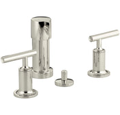 Purist Vertical Spray Bidet Faucet with Handles in Vibrant Polished Nickel