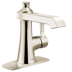 Flara Single Hole Bathroom Faucet with Drain Assembly in Polished Nickel | product photo