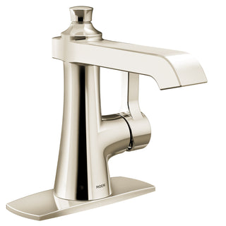 Flara Single Hole Bathroom Faucet with Drain Assembly in Polished Nickel