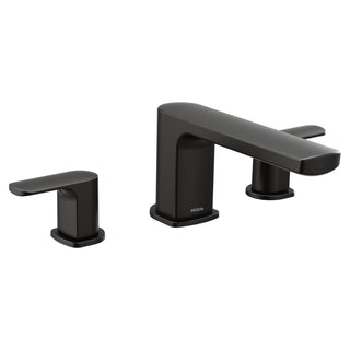 Rizon Double Handle Deck Mounted Roman Tub Faucet Trim in Matte Black