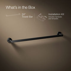 Kohler Composed Wall Mounted Towel Bar in Matte Black | product photo