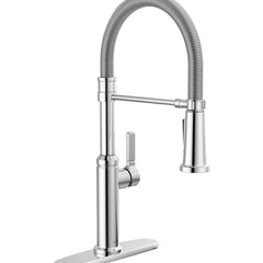 Rhett Pro Style Commercial Kitchen Faucet with Pull Down Sprayer, Chrome Single Hole Kitchen Sink Faucet, Single Handle, Chrome | product photo