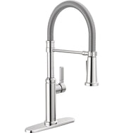Rhett Pro Style Commercial Kitchen Faucet with Pull Down Sprayer, Chrome Single Hole Kitchen Sink Faucet, Single Handle, Chrome