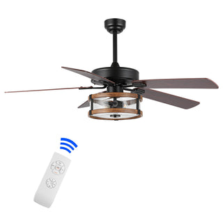 Ceiling Fan, 52 Inch with Black Finish and LED Light Kit