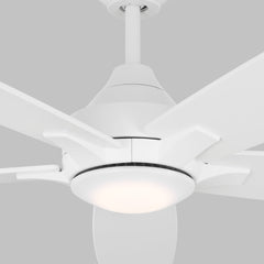 Ceiling Fan, 60 in Blade Span with Five Solid Wood Blades and LED Light