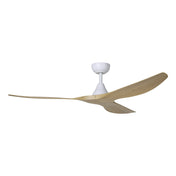 Ceiling Fan, 60 in with Oak Blades and White Metal Body