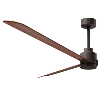Ceiling Fan, 72 in Blade Span, Textured Bronze with Walnut Blades
