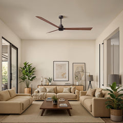 Ceiling Fan, 72 in Blade Span, Textured Bronze with Walnut Blades