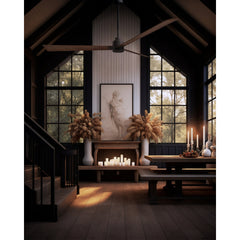 Ceiling Fan, 72 in Blade Span, Textured Bronze with Walnut Blades