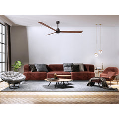 Ceiling Fan, 72 in Blade Span, Textured Bronze with Walnut Blades