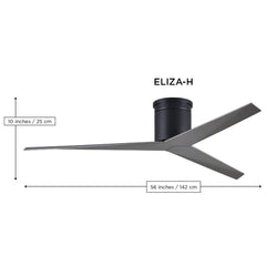 Ceiling Fan with 3 Plastic Blades, 56 In Blade Span, Matte Black