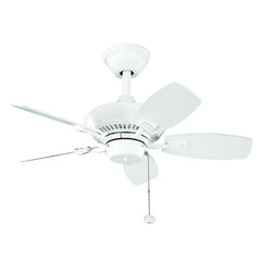 Ceiling Fan with 5 Blades, 30 Inch Blade Span, White Finish