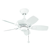 Ceiling Fan with 5 Blades, 30 Inch Blade Span, White Finish