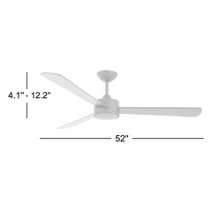 Ceiling Fan with 52 Inch Blade Span and DC Motor in Black
