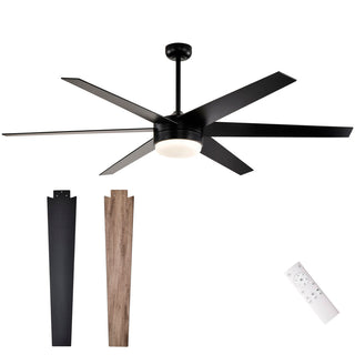 Ceiling Fan with 6 Plywood Blades and LED Light, Matte Black