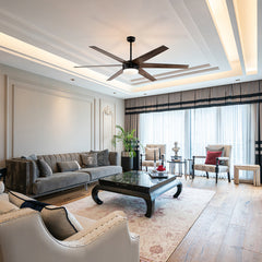 Ceiling Fan with 6 Plywood Blades and LED Light, Matte Black