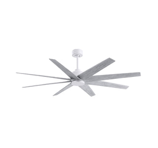 Ceiling Fan with 8 Blades, 64 Inch Span, Matte White with Barnwood Tone Blades