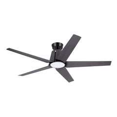 Ceiling Fan with LED Light, 60 Inch Solid Wood Blades, Black and Charcoal