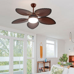 Ceiling Fan with LED Light and Remote, 52 In, Walnut Finish Blades