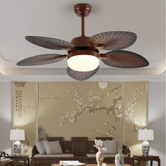 Ceiling Fan with LED Light and Remote, 52 In, Walnut Finish Blades