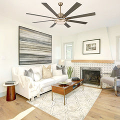 Ceiling Fan with Light, 72 Inch, 8 Reversible Wood Blades