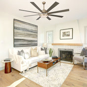 Ceiling Fan with Light, 72 Inch, 8 Reversible Wood Blades
