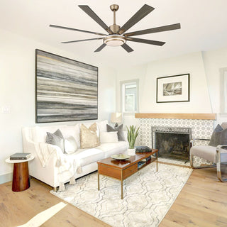 Ceiling Fan with Light, 72 Inch, 8 Reversible Wood Blades